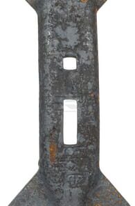 Punta cultivador 450 x 135 x 19,5 mm, reversible, curva, 2 orificios
