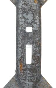 Punta cultivador 450 x 135 x 19,5 mm, reversible, curva, 2 orificios
