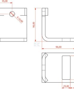 Brida de púa 70x12mm para soporte 60x60mm