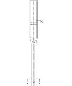 Brazo cultivador de muelle curvo 45x12x478mm sin punta