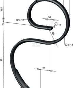 Brazo cultivador de muelle curvo 32x12x548mm con punta