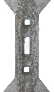 Punta cultivador 450 x 135 x 19,5 mm, reversible, curva, 3 orificios