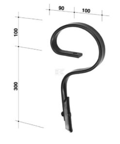 Brazo cultivador de muelle curvo 32x10x395mm recto con punta 4 Brazo cultivador de muelle curvo 32x10x395mm recto con punta
