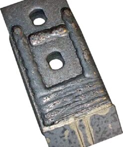Punta de cultivador 160x70x20 mm, templada plana, 2 orificios, válida para Grégoire-Besson