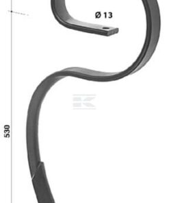 Brazo cultivador de muelle curvo 45x12x710mm con punta , válido para Herkules, Evers y Dales