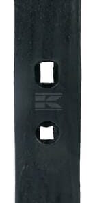 Cultivator point 340x64x10mm, reversible hardened, curved, 2 hole
