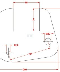 Brida de púa para soporte 80x80mm