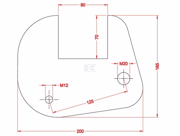 Brida de púa para soporte 80x80mm