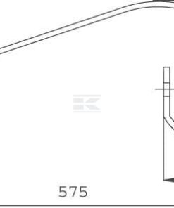 Brazo cultivador de muelle recto Izda 32x10x575mm sin punta