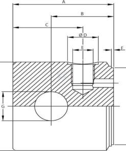 Base cilindro con orificio articulación, d.20,25 Ø40, conexión 3/8