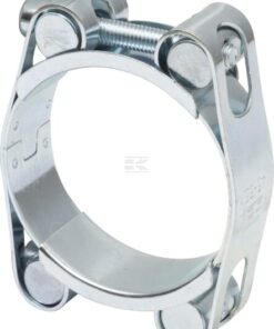 Abrazadera de manguera, 45-55 mm, con perno doble y banda doble, DIN912, cincado, Kramp