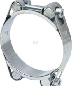 Abrazadera de manguera, 80-90 mm, con perno doble y banda doble, DIN912, cincado, Kramp