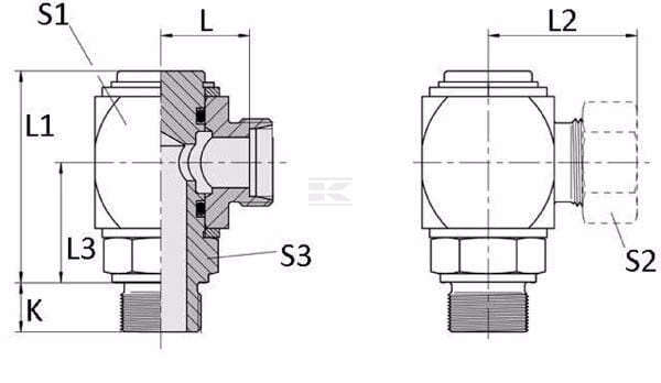 Acoplam. giratorio 10S R3/8" 4 Acoplam. giratorio 10S R3/8"