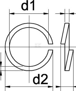 Arandela grower DIN 127 B, M4 x 7,6 x 0,9 mm, acero cincado DIN 127b, Kramp