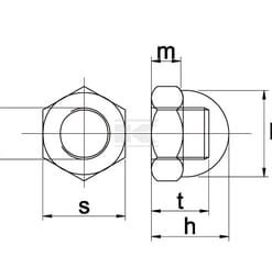 Tuerca ciega abombada DIN1587 M12 nylon