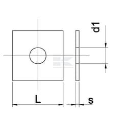 Arandela cuadrada DIN436 M24x80x6mm, acero zincado, Kramp
