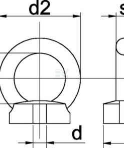 Tuerca ojal M6, acero inox. A2