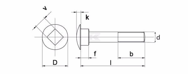 Perno de cabeza cuadrada DIN 603 M12 x 50 acero 8.8 Kramp