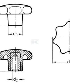 Botón en estrella M10x50 mm