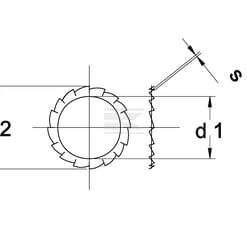 Arandela dentada de bloqueo M14x24x1mm, acero inoxidable A2 DIN 6798, Kramp