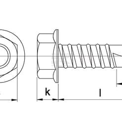 Tornillo autorroscante DIN7504 3.5x95 mm, 5.5 mm cabeza hexagonal con brida, Kramp
