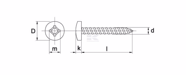 Tornillo autorroscante Ø 5,5 x 25 mm PZ3, cabeza cilíndrica bombeada, DIN 7981C, Kramp 2 Tornillo autorroscante Ø 5,5 x 25 mm PZ3, cabeza cilíndrica bombeada, DIN 7981C, Kramp
