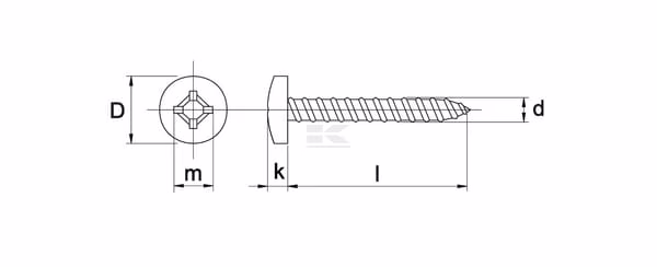 Tornillo autorroscante Ø 2,9 x 13 mm PZ1, cabeza cilíndrica bombeada, DIN 7981C, Kramp 2 Tornillo autorroscante Ø 2,9 x 13 mm PZ1, cabeza cilíndrica bombeada, DIN 7981C, Kramp