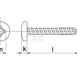 Tornillo autorroscante Ø 2,9 x 9,5 mm PZ1, cilíndrico, acero, DIN 7981C, Kramp