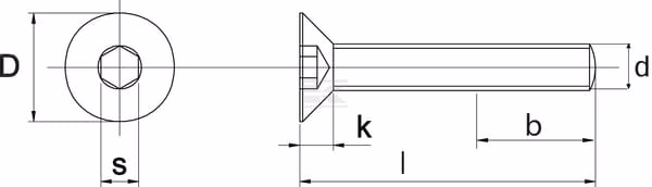 Tornillo cabeza avellanada allen DIN 7991 M8 x 45 acero 10.9 Kramp 2 Tornillo cabeza avellanada allen DIN 7991 M8 x 45 acero 10.9 Kramp