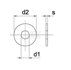 Arandela de carrocería M6 x 18 x 1,6 mm, acero DIN 9021, Kramp
