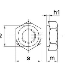 Tuerca hexagonal soldable DIN929 M10x1.50, acero inox. A2, Kramp