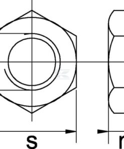 Tuerca hexagonal DIN 934 M12 x 1.25 cincado Clase 8
