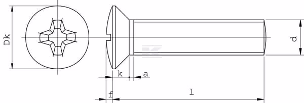 Tornillo avellanado DIN966 M5x40, acero zincado 4.8, Kramp 2 Tornillo avellanado DIN966 M5x40, acero zincado 4.8, Kramp