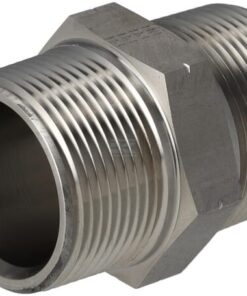 Adaptador recto M/M 1-1/4" NPT acero inox.