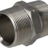 Adaptador recto M/M 1-1/2" NPT acero inox.