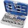 Juego de llaves de vaso de 1/2", en estuche, 22 piezas