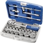 Juego de llaves de vaso de 1/2", en estuche, 22 piezas