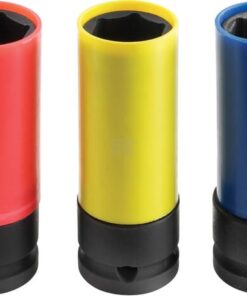 Juego de llaves de vaso largas para llantas, de metal ligero Impact 1/2", 3 piezas 3 Juego de llaves de vaso largas para llantas, de metal ligero Impact 1/2
