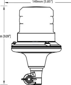 Faro doble destellante LED, ámbar, 12/24 V, montaje mástil flexible, Britax