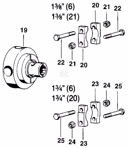 Buje K64/2 1 3/4"-6D CC