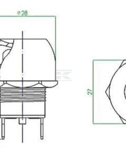 Interruptor pulsador 12,5 A - 24 V (1 ud.)