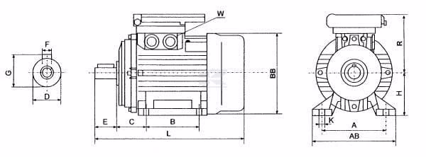 Motor eléctrico 0,75 kW 6 Motor eléctrico 0,75 kW