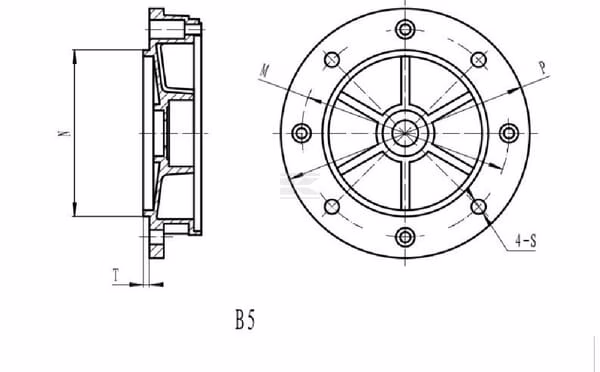 Motor flange EM56-B5 IE2 3 Motor flange EM56-B5 IE2