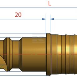 Acoplamiento macho con conexión para manguera de 9 mm