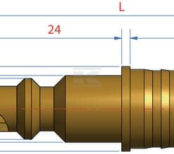 Acoplamiento macho con conexión para manguera de 6 mm