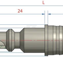 Acoplamiento macho con conexión para manguera de 8 mm