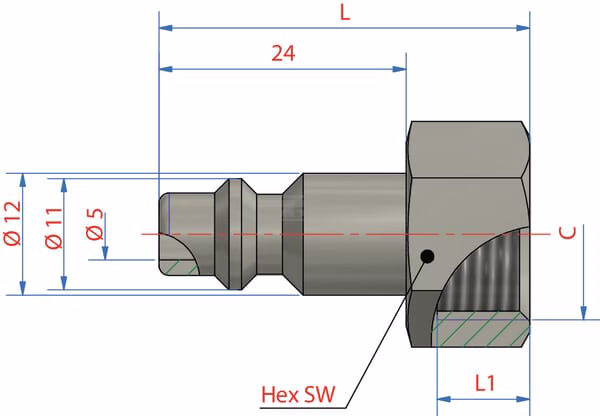 Boquilla rosc. hembra BSP 3/8" 2 Boquilla rosc. hembra BSP 3/8"