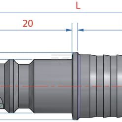 Acoplamiento macho con conexión para manguera de 8 mm