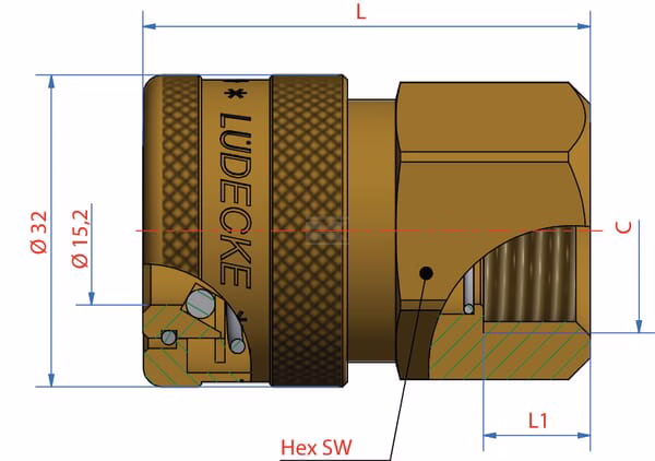 Acoplam. rápido hemb. BSP 1/2" 2 Acoplam. rápido hemb. BSP 1/2"