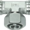 Racor en T ajustable 25S acero inox.